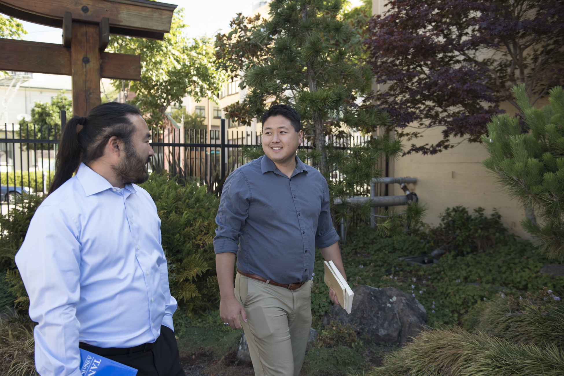 Students walking in gardens